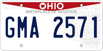 OH license plate GMA2571