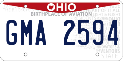OH license plate GMA2594