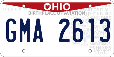 OH license plate GMA2613