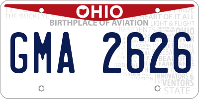 OH license plate GMA2626