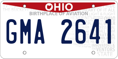OH license plate GMA2641