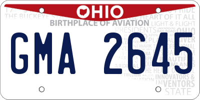 OH license plate GMA2645
