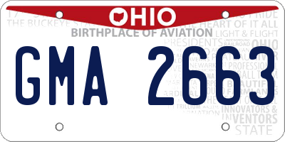 OH license plate GMA2663