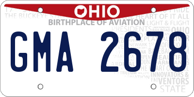 OH license plate GMA2678