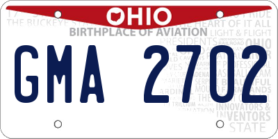 OH license plate GMA2702