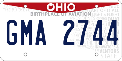 OH license plate GMA2744
