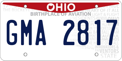 OH license plate GMA2817