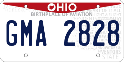 OH license plate GMA2828