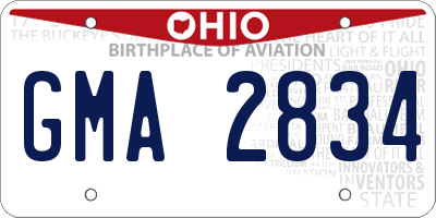 OH license plate GMA2834