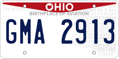 OH license plate GMA2913