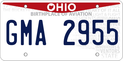 OH license plate GMA2955