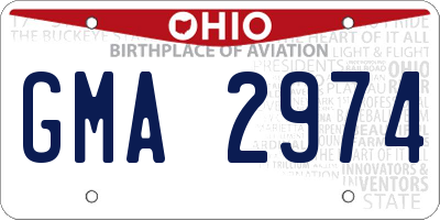 OH license plate GMA2974