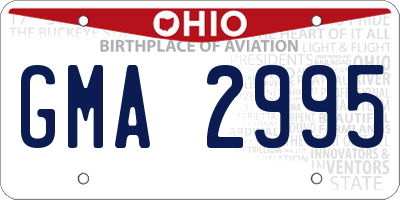 OH license plate GMA2995