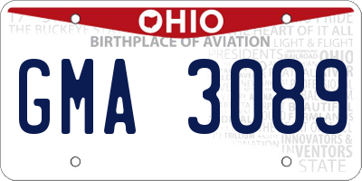 OH license plate GMA3089