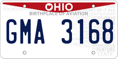 OH license plate GMA3168