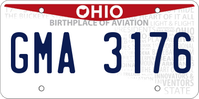 OH license plate GMA3176