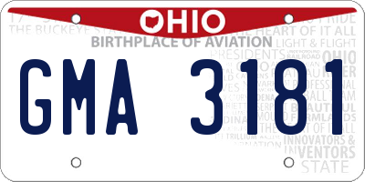 OH license plate GMA3181