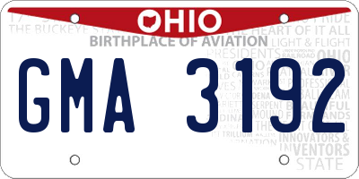 OH license plate GMA3192
