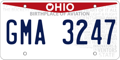 OH license plate GMA3247