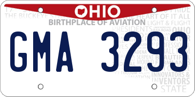 OH license plate GMA3293