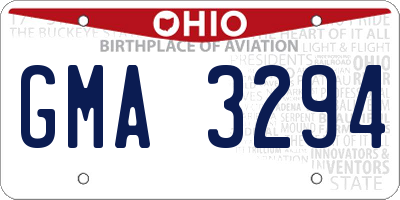 OH license plate GMA3294