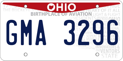OH license plate GMA3296