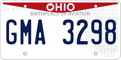 OH license plate GMA3298