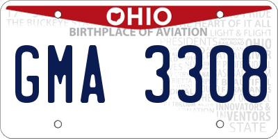 OH license plate GMA3308