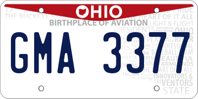 OH license plate GMA3377