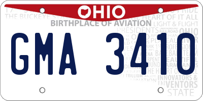 OH license plate GMA3410