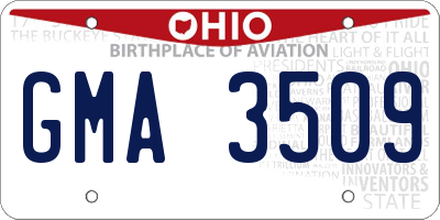OH license plate GMA3509