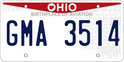 OH license plate GMA3514