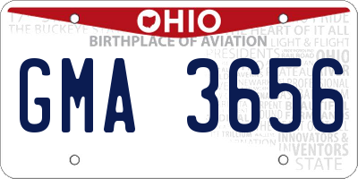 OH license plate GMA3656