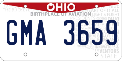 OH license plate GMA3659