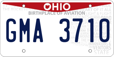 OH license plate GMA3710