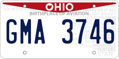 OH license plate GMA3746