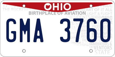 OH license plate GMA3760