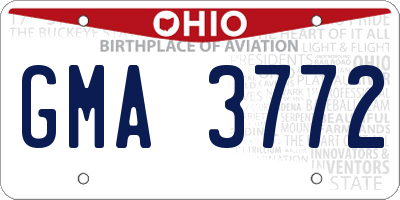 OH license plate GMA3772