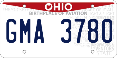 OH license plate GMA3780