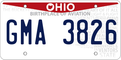 OH license plate GMA3826