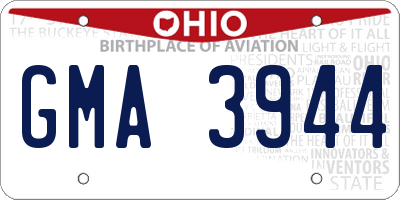 OH license plate GMA3944