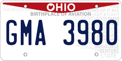OH license plate GMA3980