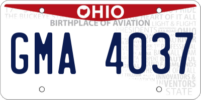 OH license plate GMA4037