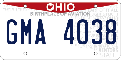 OH license plate GMA4038