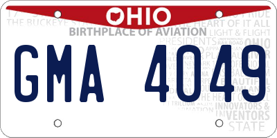 OH license plate GMA4049