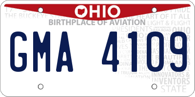 OH license plate GMA4109
