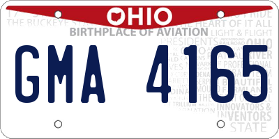 OH license plate GMA4165