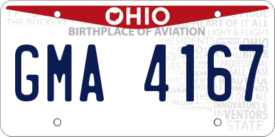 OH license plate GMA4167