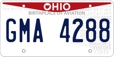 OH license plate GMA4288