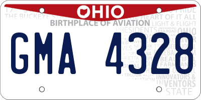 OH license plate GMA4328